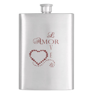 Love Amor Heart Valentine Hip Flask
