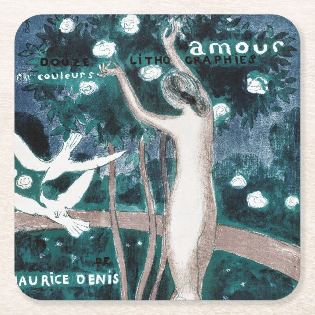 Love (Amour), Maurice Denis Square Paper Coaster (Front)
