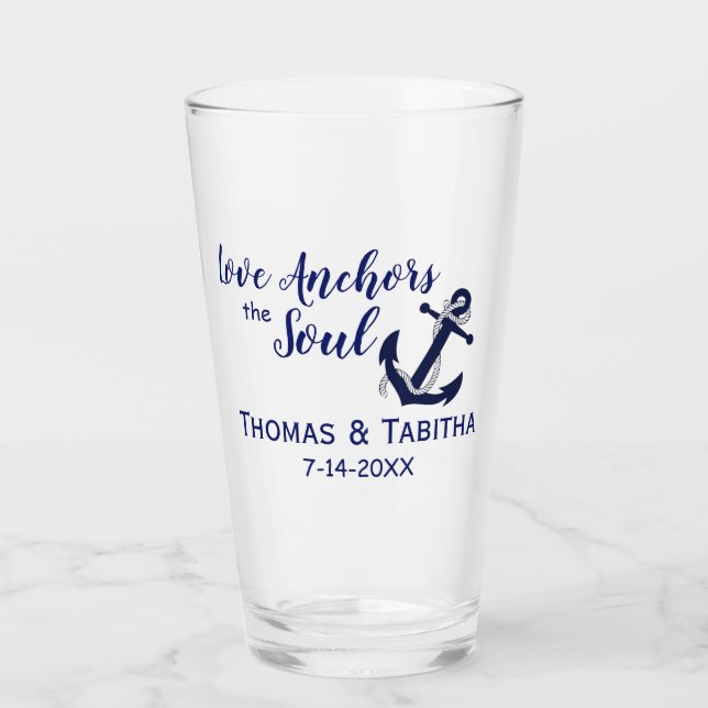 Love Anchors the Soul Glass (Front)