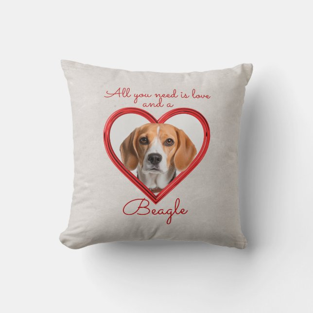 Love and a Beagle Cushion (Front)
