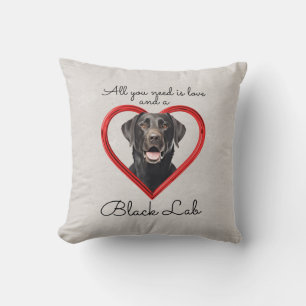 Love and a Black Lab Cushion