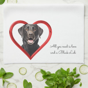 Love and a Black Lab Tea Towel