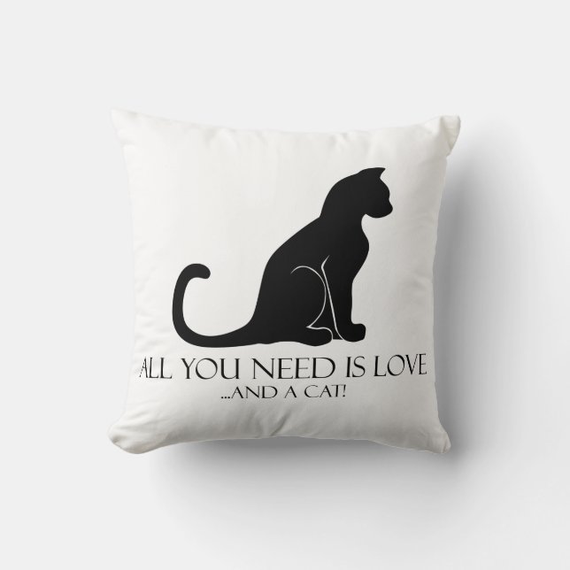 Love And A Cat Cushion (Front)