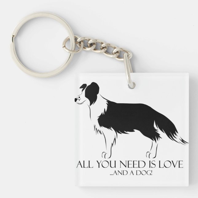 Love and a Dog Key Ring (Front)