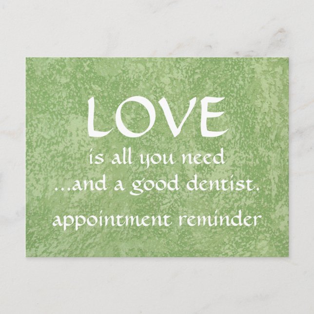 Love And A Good Dentist Postcard (Front)