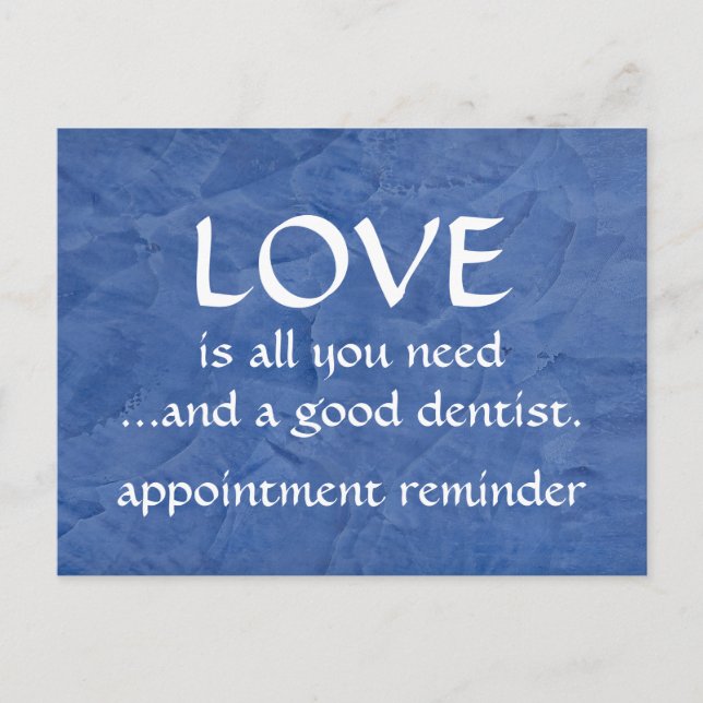 Love And A Good Dentist Postcard (Front)