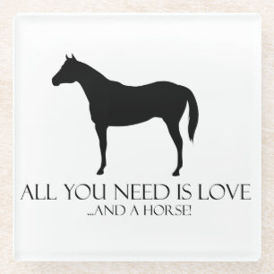 Love and a Horse Glass Coaster