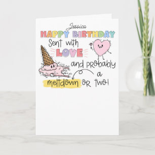 love and a Meltdown ice cream ADHD Autism  Card