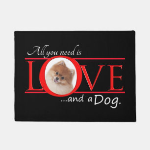 Love and a Pomeranian Door Mat