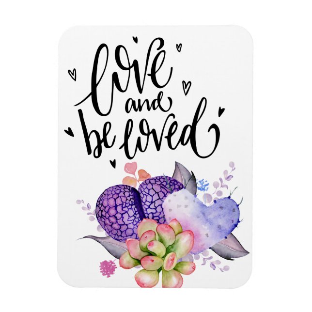 Love and Be Loved Succulents Flexible Magnet (Vertical)