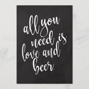 Love and beer affordable chalkoard wedding sign invitation