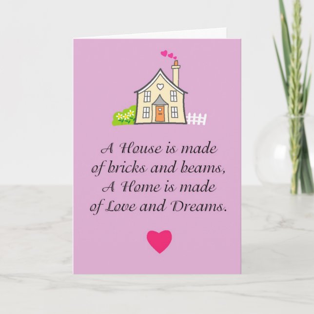 Love and best wishes in your new home card (Front)
