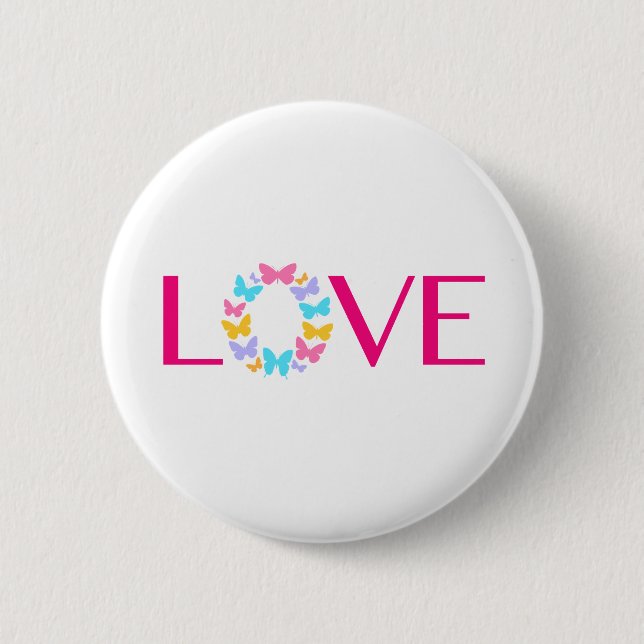 Love and Butterflies Button (Front)