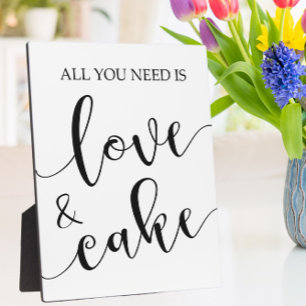 Love and Cake sign Tabletop Plaque with Easel