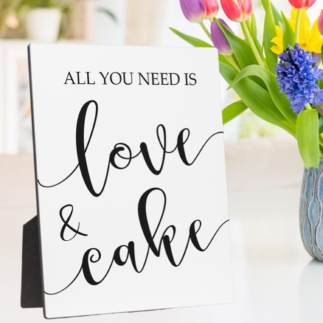 Love and Cake sign Tabletop Plaque with Easel (Creator Uploaded)
