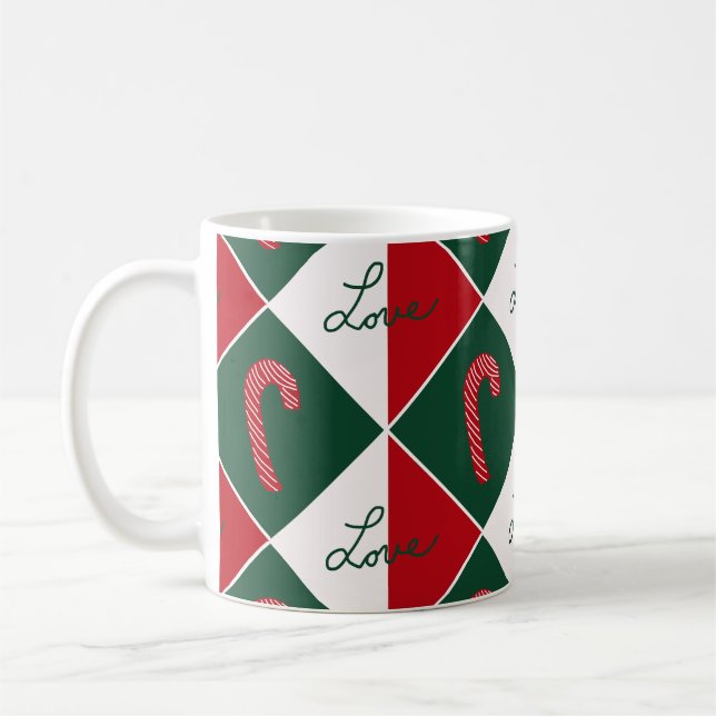 Love and Candy Canes Coffee Mug (Left)