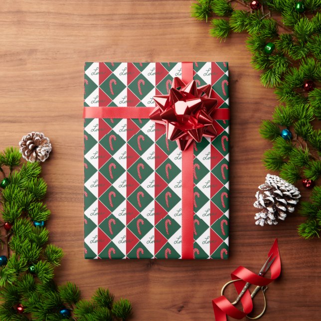 Love and Candy Canes Wrapping Paper (Holiday Gift)