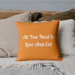 Love And Cat Personalised Cute Quote Gold Cushion<br><div class="desc">Transform your space with the "Love And Cat Personalised Cute Funny Quote Gold Throw Pillow." Perfect for cat lovers, this charming pillow adds a touch of humour and warmth to any room. Cosy and stylish—get yours for the perfect décor! Use the design tool to personalise your style with precision. For...</div>