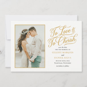 Love and Cherish Editable Colour Save The Date Car Holiday Card