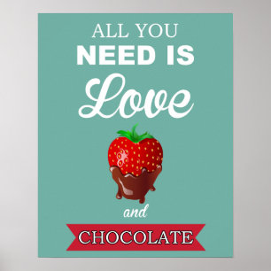 Love and Chocolate print or poster