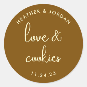 Love and Cookies Wedding Cookie Bag Favour Classic Round Sticker