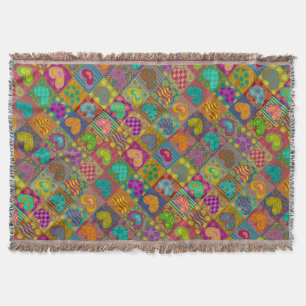 Love and couple. Decorated hearts Throw Blanket