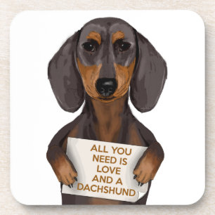 Love and Dachshund Coaster