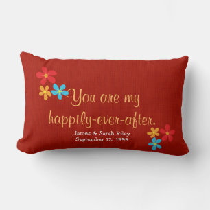 Love and Daisies with quote Lumbar Cushion