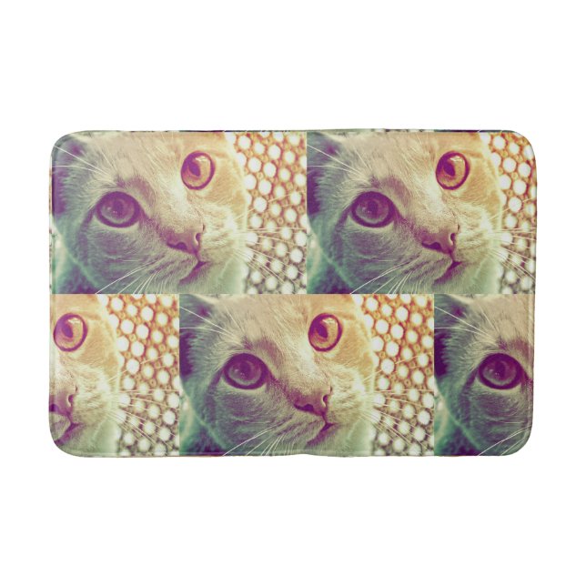 Love and Devotion - Cute Cat Face Bath Mat (Front)