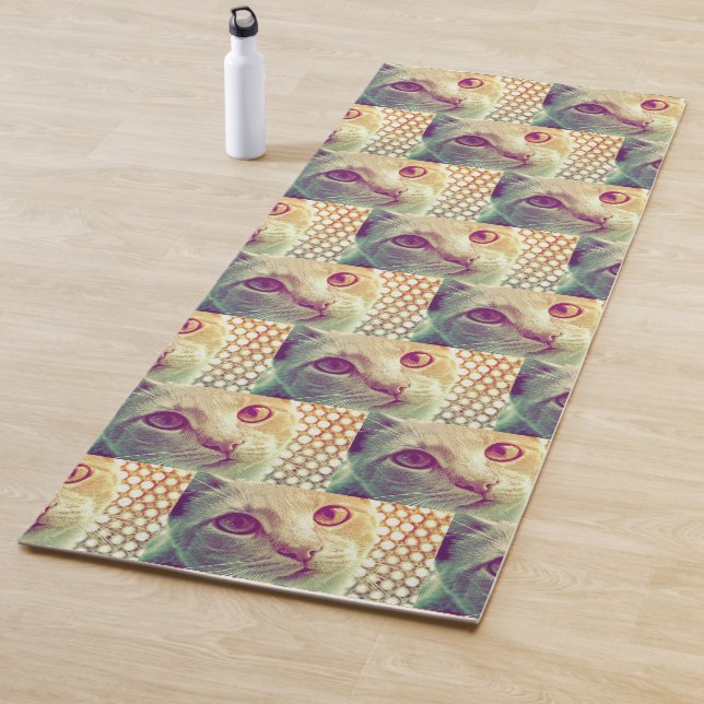 Love and Devotion - Cute Cat Face Yoga Mat (In Situ)