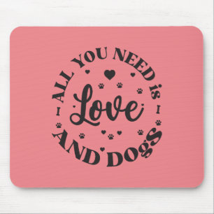 “Love and Dogs” Themed Mouse Pad