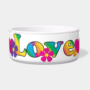 Love and Flowers Bright Colours 60s Hippie Design