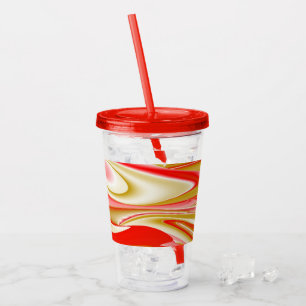Love and Gold Abstract 3D Rainbowart Acrylic Tumbler