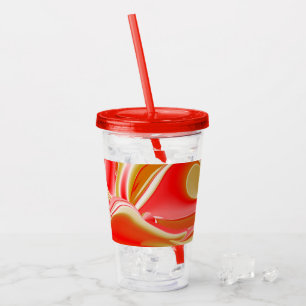 Love and Gold Abstract 3D Rainbowart Acrylic Tumbler