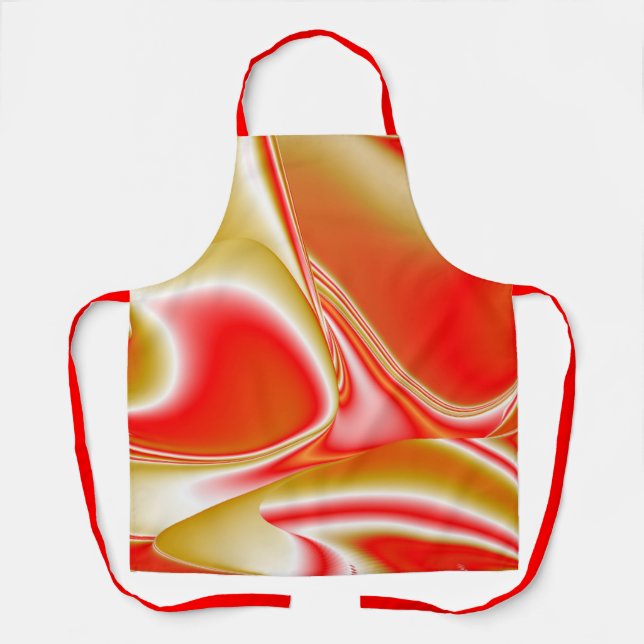 Love and Gold Abstract 3D Rainbowart Apron (Front)