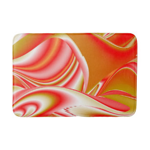 Love and Gold Abstract 3D Rainbowart Bath Mat