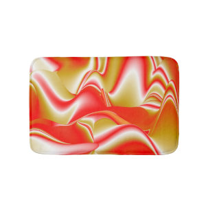 Love and Gold Abstract 3D Rainbowart Bath Mat