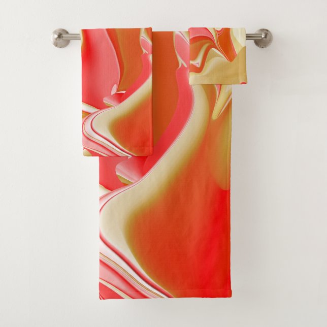 Love and Gold Abstract 3D Rainbowart Bath Towel Set (Insitu)