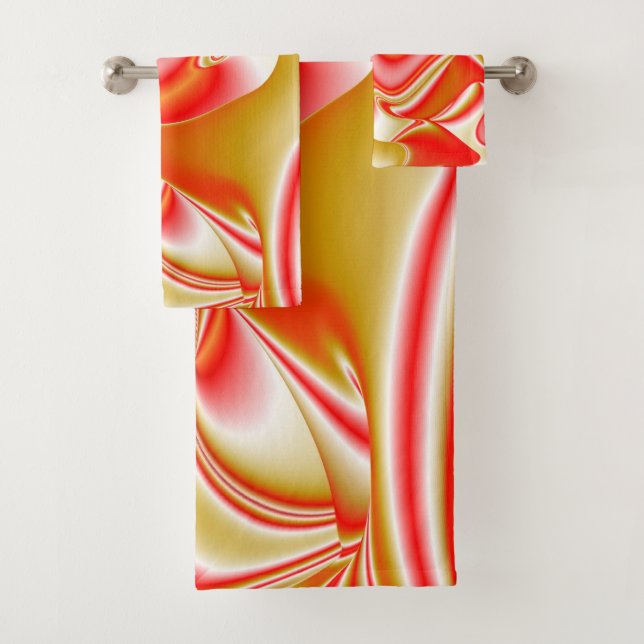 Love and Gold Abstract 3D Rainbowart Bath Towel Set (Insitu)