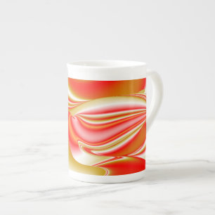 Love and Gold Abstract 3D Rainbowart Bone China Mug