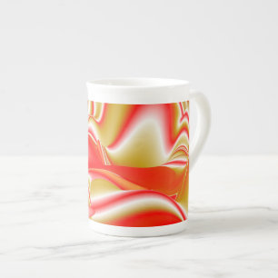Love and Gold Abstract 3D Rainbowart Bone China Mug