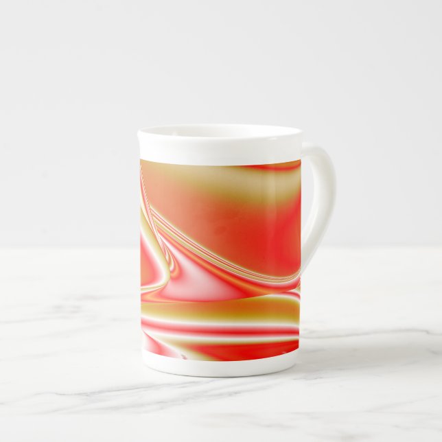 Love and Gold Abstract 3D Rainbowart Bone China Mug (Front Right)
