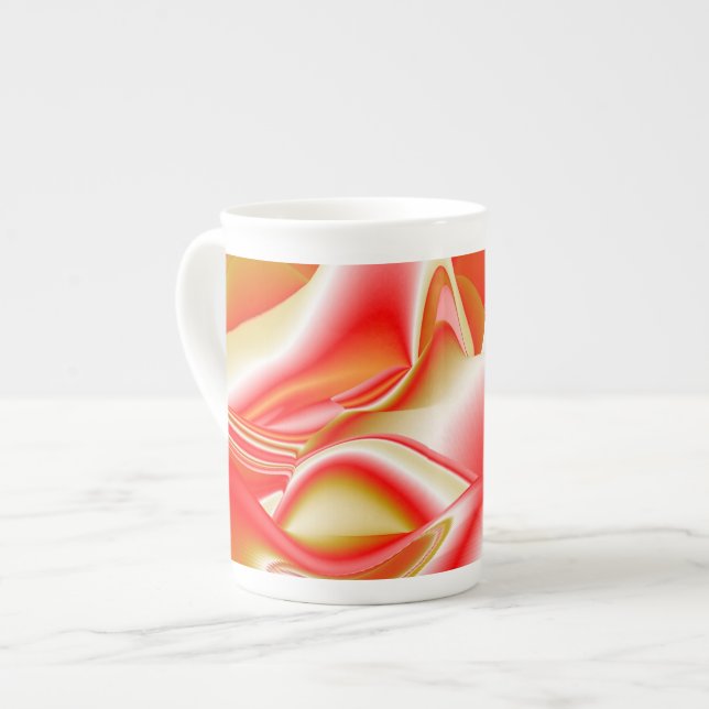 Love and Gold Abstract 3D Rainbowart Bone China Mug (Front Left)