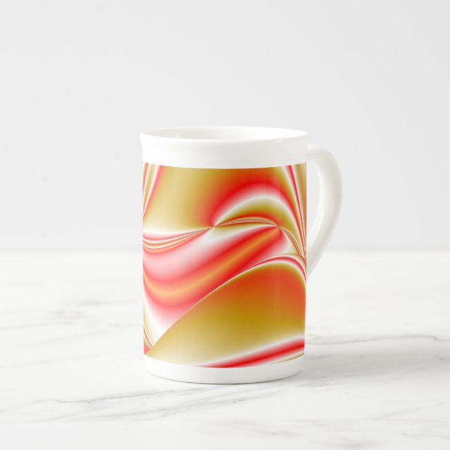 Love and Gold Abstract 3D Rainbowart Bone China Mug (Front Right)