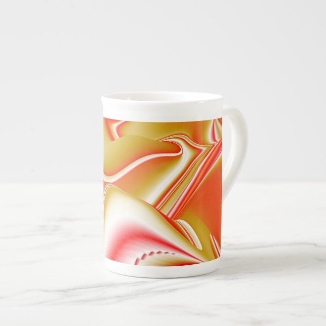 Love and Gold Abstract 3D Rainbowart Bone China Mug (Front Right)