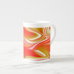 Love and Gold Abstract 3D Rainbowart Bone China Mug