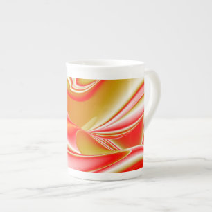 Love and Gold Abstract 3D Rainbowart Bone China Mug