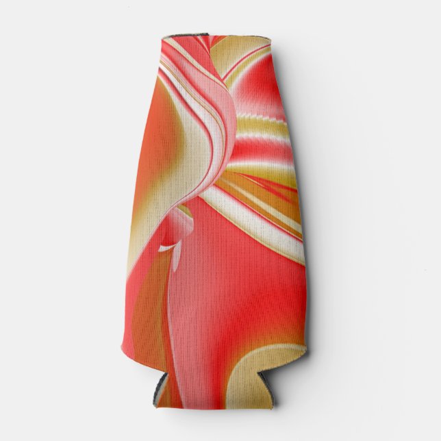 Love and Gold Abstract 3D Rainbowart Bottle Cooler (Front)