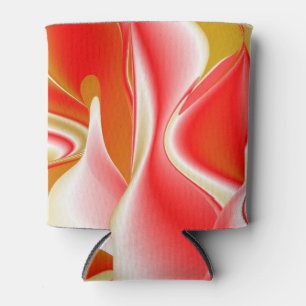 Love and Gold Abstract 3D Rainbowart Can Cooler