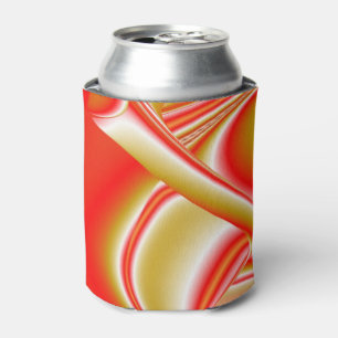 Love and Gold Abstract 3D Rainbowart Can Cooler